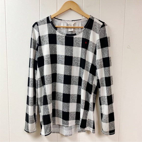 Y2K Boho Loungewear Cozy Sleepwear Lucky Brand Buffalo Plaid PJ Top Pants Large - Picture 3 of 10